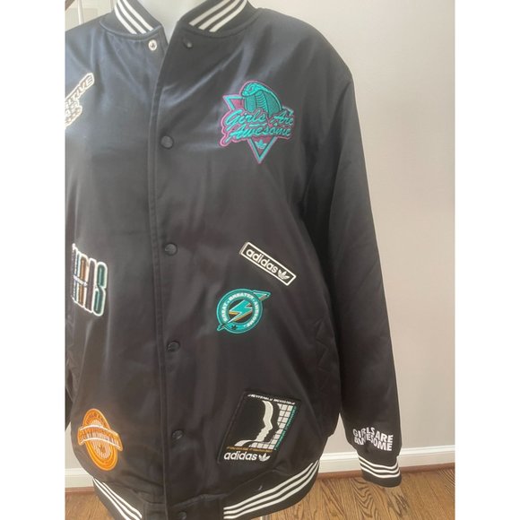 ADIDAS x Girls Are Awesome Collegiate Patch Bomber Jacket - Size Large - Picture 8 of 13